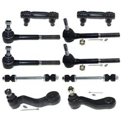 DLZ 10 Pcs Front Suspension Kit-2 Outer 2 Inner Tie Rod End 2 Tie Rod End Adjusting Sleeve 2 Sway Bar Link 1 Pitman Arm 1 Idler Arm Compatible with Tahoe 95-99 Compatible with GMC Yukon 93-99