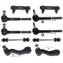DLZ 10 Pcs Front Suspension Kit-2 Outer 2 Inner Tie Rod End 2 Tie Rod End Adjusting Sleeve 2 Sway Bar Link 1 Pitman Arm 1 Idler Arm Compatible with Tahoe 95-99 Compatible with GMC Yukon 93-99