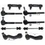DLZ 10 Pcs Front Suspension Kit-2 Outer 2 Inner Tie Rod End 2 Tie Rod End Adjusting Sleeve 2 Sway Bar Link 1 Pitman Arm 1 Idler Arm Compatible with Tahoe 95-99 Compatible with GMC Yukon 93-99