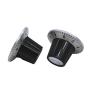 mxuteuk 6Pcs Black with Silver Potentiometer Control Knob Volume Audio Electric Guitar Bass Screw Type 29 x 18mm (dh) KNOB-C-2