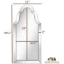 Hamilton Hills Designer Mirror Framed Vanity Mirror | Tall Rounded Top Mirrored Edge Premium Silver Backed Glass Panel for Hanging in a Vanity, Closet, Entry or Bathroom (21'' W x 43'' H)