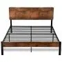 Allewie Queen Size Platform Bed Frame with Wood headboard and Metal slats, Rustic Country Style Mattress Foundation, Box Spring Optional, Strong Metal Slats Support, Easy Assembly Allewie Queen Size Platform Bed Frame with Wood headboard and Metal slats, Rustic Country Style Mattress Foundation, Box Spring Optional, Strong Metal Slats Support, Easy Assembly