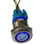 Etopar 12V 5A 19mm Car Auto Blue LED Light Lamp Headlight Push Button Stainless Steel Metal Toggle Switch Socket Plug