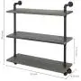 MyGift 32-inch Rustic Gray Wood & Industrial Pipe Wall Mounted 3-Tier Floating Bookshelf Display Shelving Unit MyGift 32-inch Rustic Gray Wood & Industrial Pipe Wall Mounted 3-Tier Floating Bookshelf Display Shelving Unit