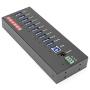 Gearmo USB 3.0 10 Port Industrial Metal Hub w/15KV ESD Protection & Mounting