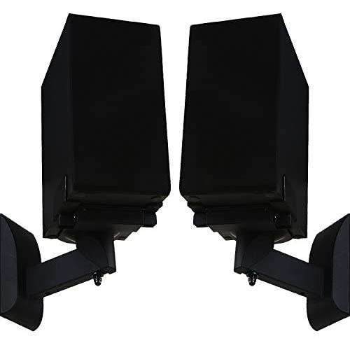 WALI Dual Side Clamping Bookshelf Speaker Wall Mounting Bracket for Large Surrounding Sound Speakers, Hold up to 55 lbs. (SWM201), Black