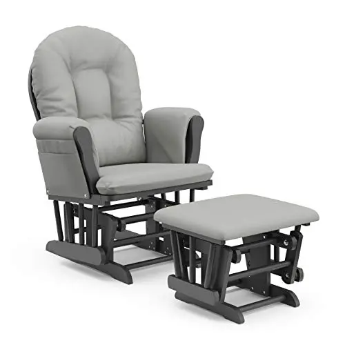 StorkCraft Hoop Glider and Ottoman Cushions, Gray w/Light Gray StorkCraft Hoop Glider and Ottoman Cushions, Gray w/Light Gray
