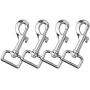 Zelta 4 PCS Swivel Snap Hooks for Dog Leash Keychain, Pet Buckle Clips 3.1 x 1 Inch (Silver)