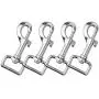 Zelta 4 PCS Swivel Snap Hooks for Dog Leash Keychain, Pet Buckle Clips 3.1 x 1 Inch (Silver)