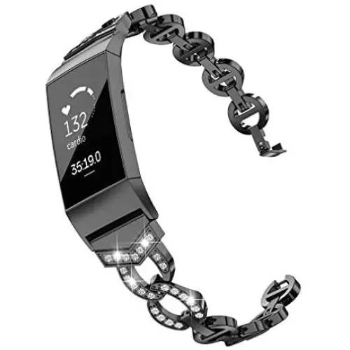 Glebo Bling Bands for Fitbit Charge 3 Bands for Women, Charge 4 Bands Metal, Fashion Charge 3 Accessories Bracelet Wristbands Replacement Band for Fit Bit Charge 3 Watch Bands Small Large, Black Glebo Bling Bands for Fitbit Charge 3 Bands for Women, Charge 4 Bands Metal, Fashion Charge 3 Accessories Bracelet Wristbands Replacement Band for Fit Bit Charge 3 Watch Bands Small Large, Black
