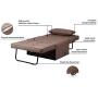 Diophros Ottoman Sofa Bed, 4 in 1 Multi-Function Folding Sleeper Guest Sofa Chair Convertible Sofa for Living Room (Light Brown)