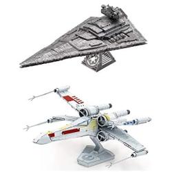 fascinations Metal Earth ICONX 3D Metal Model Kits Star Wars Set of 2 - X-Wing Starfighter - Imperial Star Destroyer