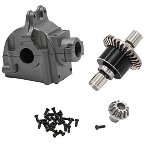 Tongina Metal Gearbox Housing Cover Shell & Differential RC Buggy Car Accessoires for Wltoys 144001 1:14 Scale Model Truggy Upgrade Parts - Titanium