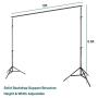 Kshioe 2x3m/6.5x9.8ft Photo Video Studio Adjustable Background Backdrop Support System Stand with Carry Bag