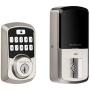 Kwikset 99420-001 Aura Bluetooth Programmable Keypad Door Lock Deadbolt Featuring SmartKey Security, Satin Nickel