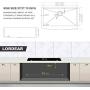 Lordear 33 inch Black Farmhouse Sink Gunmetal Black 16 Gauge Apron Front Deep Single Bowl Stainless Steel Kitchen Farm Sink
