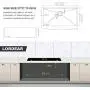 Lordear 33 inch Black Farmhouse Sink Gunmetal Black 16 Gauge Apron Front Deep Single Bowl Stainless Steel Kitchen Farm Sink