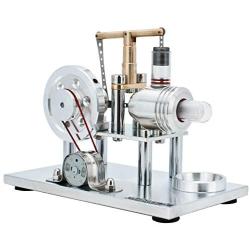 DjuiinoStar Hot Air Stirling Engine, Solid Metal Construction, Electricity Generator (DHA-BG-405)