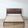 Zinus Adrian Wood Rustic Style Platform Bed with Headboard / No Box Spring Needed / Wood Slat Support, King