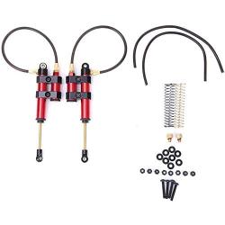 RC Shock Absorber, 2pcs Metal RC Damper with Spring Compatible with SCX10 D90 TRX4 1/10 RC Car(110mm / 4.3in-Red)