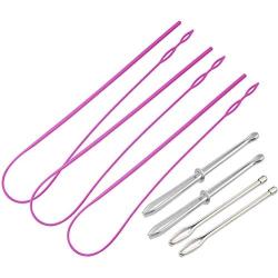 WeiMeet 7 Pieces Drawstring Threader Drawstring Easy Threader Flexible Needles Sewing Tools for Drawstring Replacement