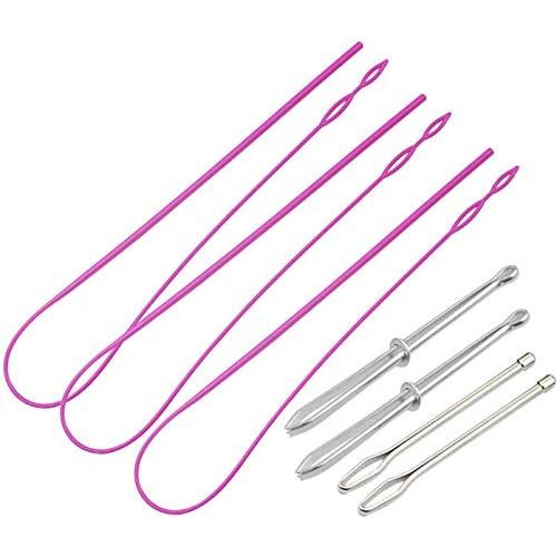 WeiMeet 7 Pieces Drawstring Threader Drawstring Easy Threader Flexible Needles Sewing Tools for Drawstring Replacement