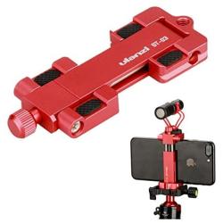 Ulanzi ST-03 Metal Smart Phone Tripod Mount with Cold Shoe Mount and Arca-Style Quick Release Plate for iPhone Xs X 8 7 Plus Samsung Huawei,Cell Phone Tripod Holder Clip Adapter (Red)