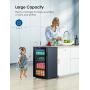 Miroco Beverage Refrigerator Cooler Beer Fridge, Drink Fridge with 3 Layer Glass Door, Removable Shelves, Touch Control, Digital Temperature Display, LED Light for Home Kitchen Bar Office, 3.2Cu.Ft