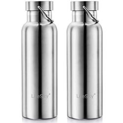 LifeSky Stainless Steel Water Bottle, Double Wall Vacuum Insulated Leak Proof Sports Bottle, Keep Liquid Cold for up to 24 Hours, Wide Mouth