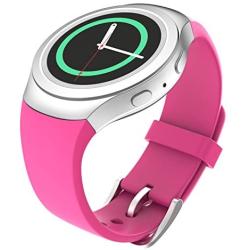 MoKo Watch Band Compatible with Samsung Gear S2(SM-R720 / SM-R730 ONLY), Soft Silicone Replacement Sport Band, NOT FIT S2 Classic (SM-R732 & SM-R735), NOT FIT Gear Fit2 Watch - Bright Pink