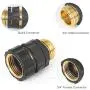 3/4 Inch Garden Aluminum Hose Fitting Quick Connector Male and Female Value Pack - No-Leaks Water Hoses Quick Connect Release, 4 Set, with 4 Sealed O-Rings