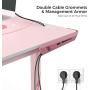 EUREKA ERGONOMIC L60 Corner Gaming Desk, L-Shape Pink Gaming Computer Desk Home Office Writing Table 60 X 43in W Mousepad Popular Gift for Girl/Female/E-Sports Lover Right Side