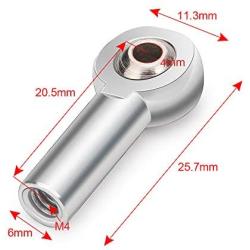 Que-T M4 Metal Link Rod End Ball for 1/10 RC Crawler Car SCX10II 90046 D90 CC01 Trx4 (Pack of 10)