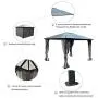 Kozyard 10ftx12ft Polycarbonate Top Aluminum Permanent Gazebo with a Mosquito Net and Privacy Curtain (Edward 10ftx12ft) Kozyard 10ftx12ft Polycarbonate Top Aluminum Permanent Gazebo with a Mosquito Net and Privacy Curtain (Edward 10ftx12ft)