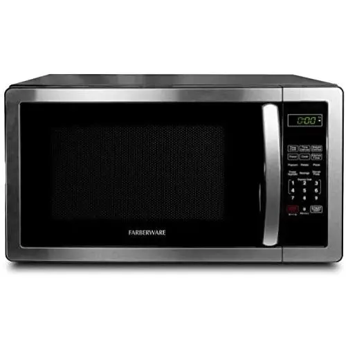 Farberware 1.1 Cu. Ft. Stainless Steel Countertop Microwave Oven With 6 Cooking Programs, LED Lighting, 1000 Watts Farberware 1.1 Cu. Ft. Stainless Steel Countertop Microwave Oven With 6 Cooking Programs, LED Lighting, 1000 Watts