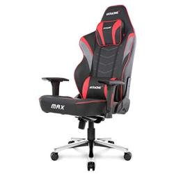 AKRacing Masters Series Max Gaming Chair with Wide Flat Seat, 400 Lbs Weight Limit, Rocker and Seat Height Adjustment Mechanisms - Red