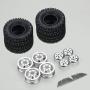 NINGWANG Upgraded Metal Wheel Hub with Rubber Tire for WPL FJ40 C14 C24 B14 B24 1/16 RC Car Upgrade Parts Accessories