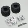 NINGWANG Upgraded Metal Wheel Hub with Rubber Tire for WPL FJ40 C14 C24 B14 B24 1/16 RC Car Upgrade Parts Accessories