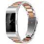Fitbit Charge 2 Wrist Band,Shangpule Stainless Steel Metal Replacement Smart Watch Band Bracelet with Double Button Folding Clasp for Fitbit Charge 2 (Silver + Rose Gold) Fitbit Charge 2 Wrist Band,Shangpule Stainless Steel Metal Replacement Smart Watch Band Bracelet with Double Button Folding Clasp for Fitbit Charge 2 (Silver + Rose Gold)