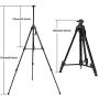 Easel Stand IMAGE Aluminum Metal Tripod Field Easel Adjustable Height 21 to 66 Inches Lightweight and Durable Artist Easel with Portable Bag for Floor/Table-Top Drawing and Displaying