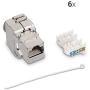 kwmobile Keystone Module Jacks - 6 Piece CAT6A Shielded Keystone Jack RJ45 Cat 6A Ethernet Module 10 Gbit with Shielded Metal Housing