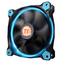 Thermaltake Riing 12 Series Blue High Static Pressure 120mm Circular LED Ring Case/Radiator Fan with Anti-Vibration Mounting System Cooling CL-F038-PL12BU-A