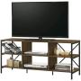 Furnitela Entertainment Center for 55 inch TV, Electronics Friendly TV Stand, Walnut Color Console Table with Storage