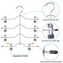 Pants Hangers, Trousers Skirt Hangers with Clips, 4 Tier Metal Hangers for Heavy Duty Ultra Thin Space Saving - 4 Pack