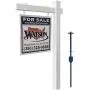 4Ever Products Vinyl PVC Real Estate Sign Post - White with Flat Cap - 5 Post 4Ever Products Vinyl PVC Real Estate Sign Post - White with Flat Cap - 5 Post