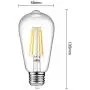 Dimmable Ascher Vintage LED Edison Bulbs, 6W, Equivalent 60W, 700lm, Warm White 2700K, ST58 Antique LED Filament Bulbs, E26 Medium Base, Clear Glass, Pack of 6