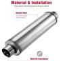 Upower 4'' Inlet Diesel Exhaust Muffler 7'' x 24'' Body 30'' Whole Length XS2772 - Straight Through Stainless Steel Welded On Resonator Muffler