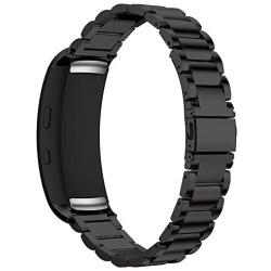 Maxjoy Compatible with Samsung Gear Fit 2 Band,Watch Bands Premium Stainless Steel Bracelet Metal Watch Strap with Magnet Clasp Replacement for Samsung Gear Fit2 SM-R360 Smart Watch,Black