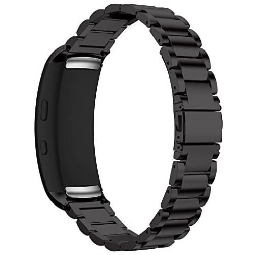 Maxjoy Compatible with Samsung Gear Fit 2 Band,Watch Bands Premium Stainless Steel Bracelet Metal Watch Strap with Magnet Clasp Replacement for Samsung Gear Fit2 SM-R360 Smart Watch,Black