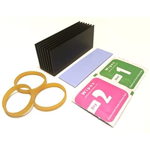 Easycargo M.2 2280 SSD Heatsink Kit, Cooler Aluminum Heat Sink + Silicone Based Thermal Pad for Cooling PC M2 NGFF SSD, NVME (70mmx22mmx30mm)